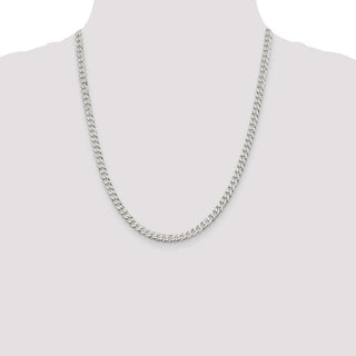 22" Sterling Silver 4.5mm Beveled Curb Chain Necklace