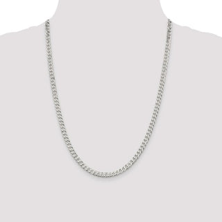 24" Sterling Silver 4.5mm Beveled Curb Chain Necklace