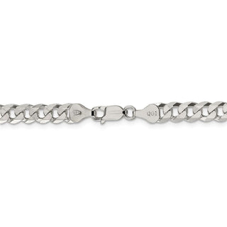 8" Sterling Silver 6mm Beveled Curb Chain Bracelet