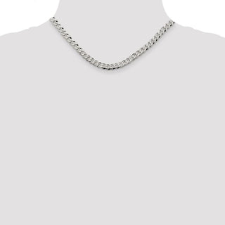 16" Sterling Silver 6mm Beveled Curb Chain Necklace
