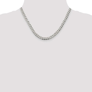 18" Sterling Silver 6mm Beveled Curb Chain Necklace