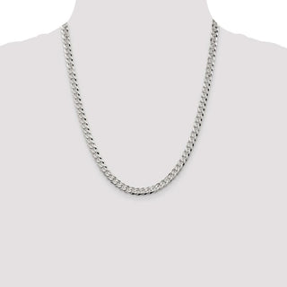 22" Sterling Silver 6mm Beveled Curb Chain Necklace