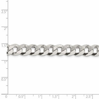 8" Sterling Silver 8.5mm Beveled Curb Chain Bracelet