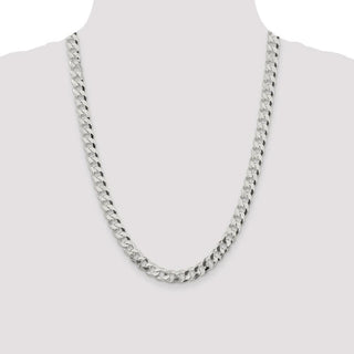 24" Sterling Silver 8.5mm Beveled Curb Chain Necklace