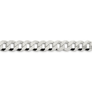 24" Sterling Silver 10.6mm Beveled Curb Chain Necklace