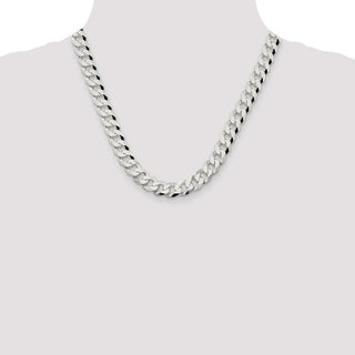 20" Sterling Silver 10.6mm Beveled Curb Chain Necklace