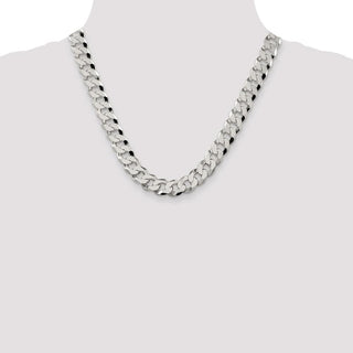 20" Sterling Silver 12.3mm Beveled Curb Chain Necklace