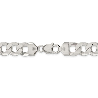24" Sterling Silver 13mm Beveled Curb Chain Necklace