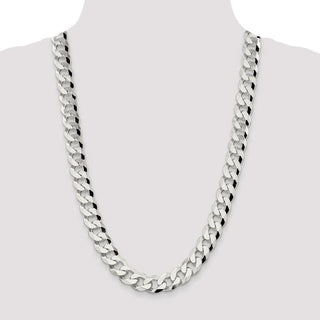 26" Sterling Silver 14mm Beveled Curb Chain Necklace