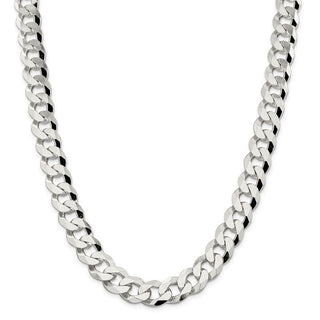 26" Sterling Silver 14mm Beveled Curb Chain Necklace