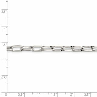 24" Sterling Silver 5mm Elongated Open Link Chain Necklace