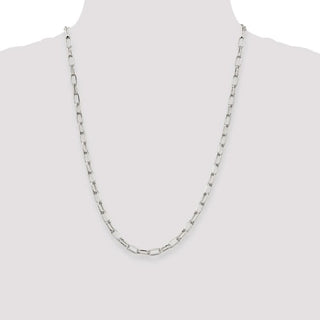 24" Sterling Silver 5mm Elongated Open Link Chain Necklace