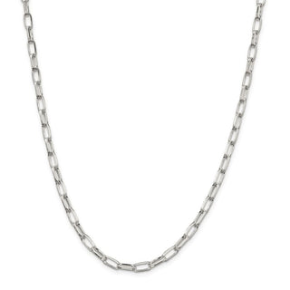 24" Sterling Silver 5mm Elongated Open Link Chain Necklace
