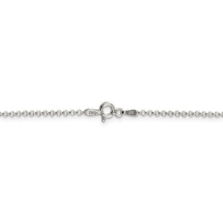 24" Rhodium-plated Sterling Silver 1.5mm Rolo Chain Necklace