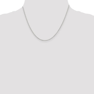 18" Rhodium-plated Sterling Silver 1.5mm Rolo Chain Necklace w/2in ext.