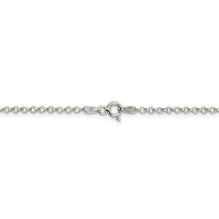 16" Sterling Silver 2mm Rolo Chain Necklace with Spring Ring Clasp