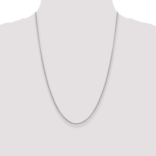 24" Sterling Silver 2mm Rolo Chain Necklace with Spring Ring Clasp