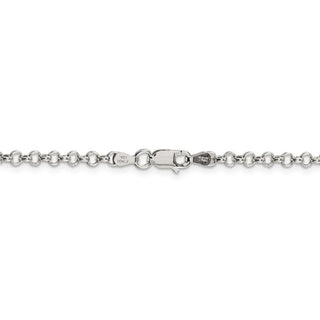 24" Sterling Silver 3mm Semi-solid Rolo Chain Necklace