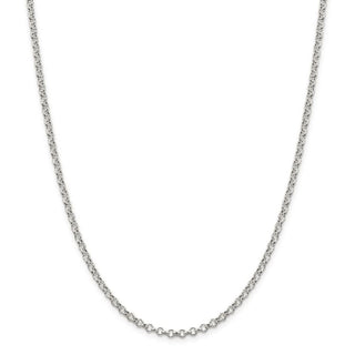 16" Sterling Silver 3mm Semi-solid Rolo Chain Necklace