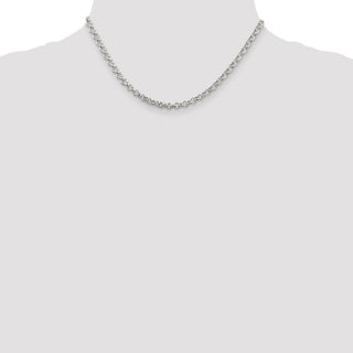 16" Sterling Silver 4.25mm Semi-solid Rolo Chain Necklace