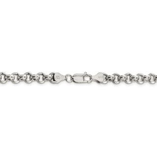 20" Sterling Silver 6.5mm Semi-solid Rolo Chain Necklace
