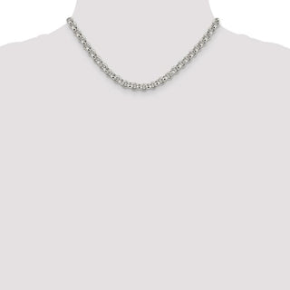 16" Sterling Silver 6.5mm Semi-solid Rolo Chain Necklace