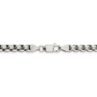 8.5" Sterling Silver 5.2mm Round Box Chain Bracelet