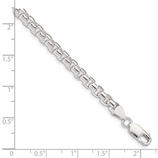 8.5" Sterling Silver 5.2mm Round Box Chain Bracelet