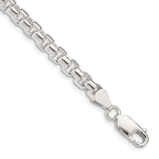 8.5" Sterling Silver 5.2mm Round Box Chain Bracelet