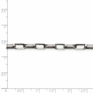 22" Sterling Silver Antiqued 4.8mm Elongated Open Link Chain Necklace
