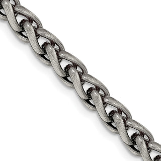 26" Sterling Silver Antiqued 6mm Round Spiga Chain Necklace