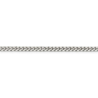 7" Sterling Silver Polished 3.15mm Curb Chain Bracelet