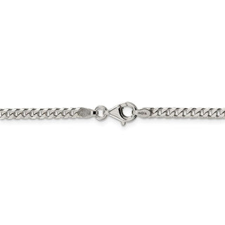 28" Sterling Silver Polished 3.15mm Curb Chain Necklace