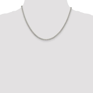 18" Sterling Silver Polished 3.15mm Curb Chain Necklace