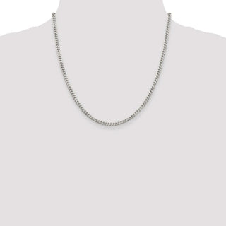20" Sterling Silver Polished 3.15mm Curb Chain Necklace