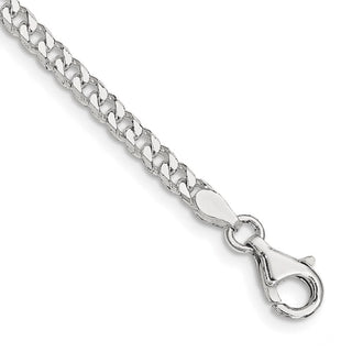 7" Sterling Silver Polished 3.15mm Curb Chain Bracelet