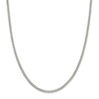 26" Sterling Silver Polished 3.15mm Curb Chain Necklace