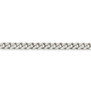 7" Sterling Silver Polished 5mm Curb Chain Bracelet