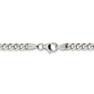 30" Sterling Silver Polished 5mm Curb Chain Necklace