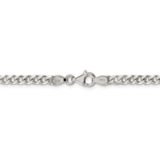 36" Sterling Silver Polished 3.5mm Curb Chain Necklace