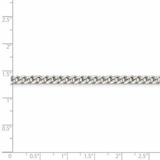 7" Sterling Silver Polished 3.5mm Curb Chain Bracelet