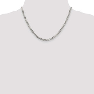 18" Sterling Silver Polished 3.5mm Curb Chain Necklace