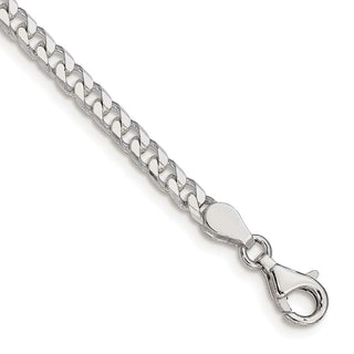 8" Sterling Silver Polished 3.5mm Curb Chain Bracelet