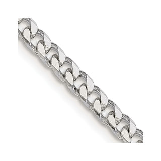 36" Sterling Silver Polished 3.5mm Curb Chain Necklace