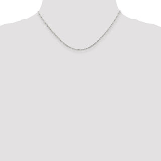 16" Sterling Silver 1.75mm Elongated Open Link Chain Necklace