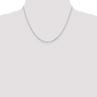 18" Sterling Silver 1.75mm Elongated Open Link Chain Necklace