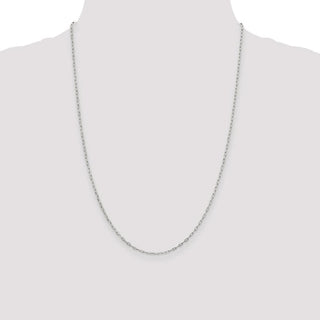 24" Sterling Silver 1.75mm Elongated Open Link Chain Necklace