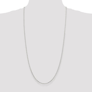 30" Sterling Silver 1.75mm Elongated Open Link Chain Necklace