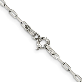 22" Sterling Silver 2mm Elongated Open Link Chain Necklace