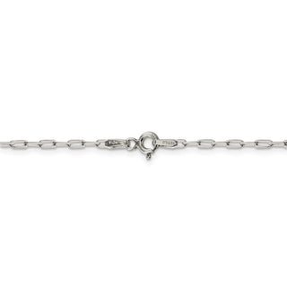 24" Sterling Silver 2mm Elongated Open Link Chain Necklace
